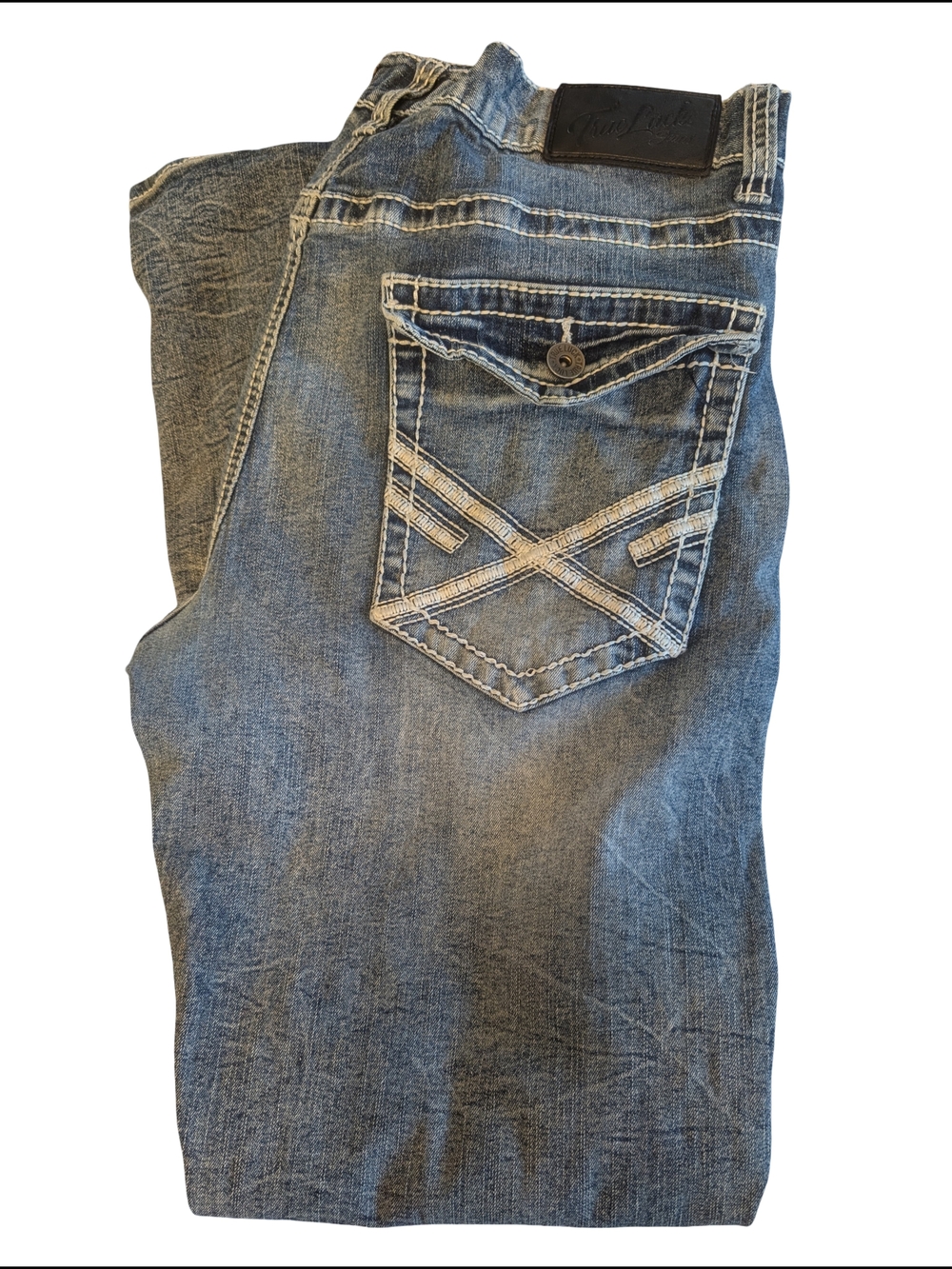 True Luck Men's Distressed Denim Jeans